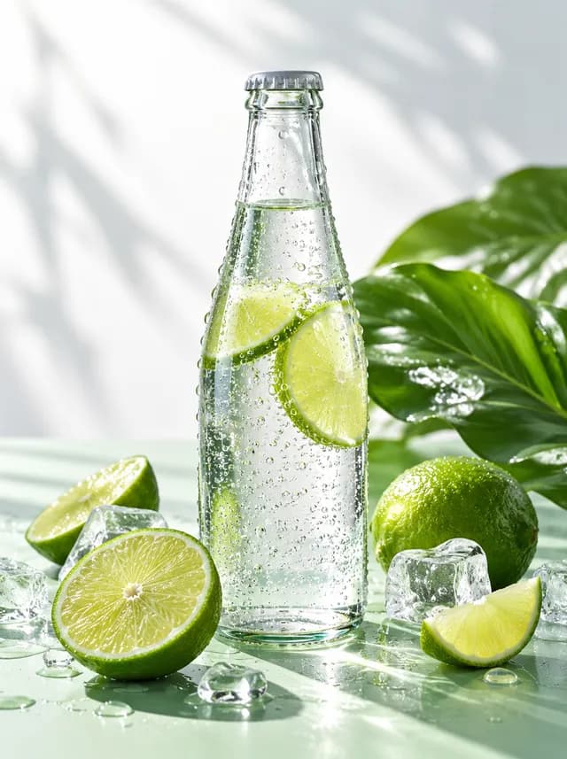 青柠气泡的夏日广告